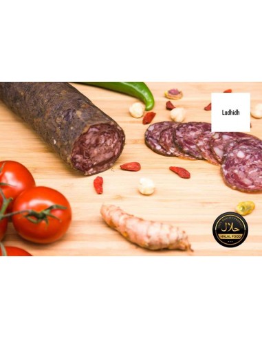 Saucisson sec halal d'agneau fumé extra Balkis Gourmet en ligne des produits 